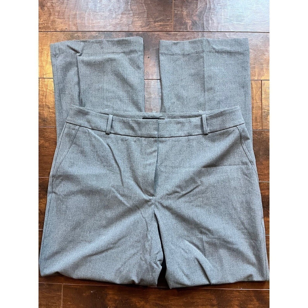 Talbots Pants Womens 14 Gray Flat Front Straight Leg High Rise NWT